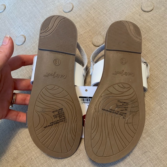 NWT Cat & Jack Magalie Silver Ankle Strap Sandals - Picture 5 of 7